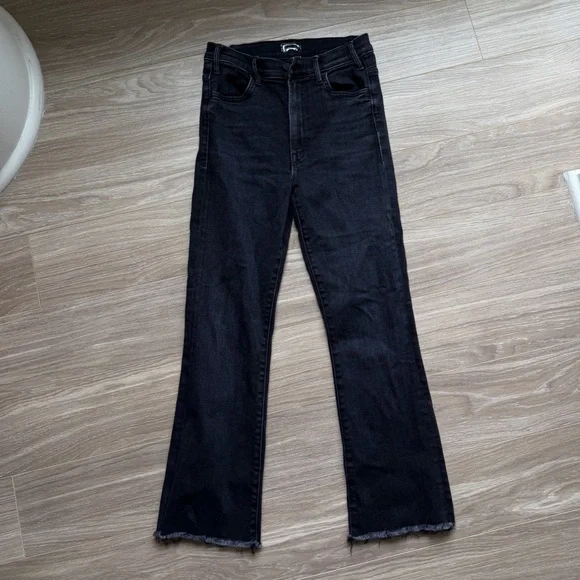 MOTHER Women’s The Hustler Ankle Fray Black Encounters at Midnight Sz 27 EUC - Picture 2 of 15